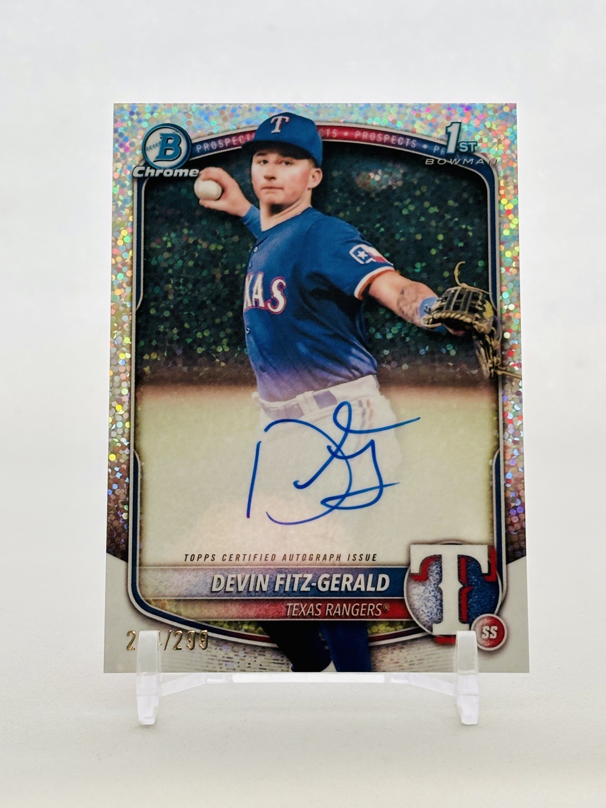2025 Bowman Chrome Devin Fitz-Gerald 1st Bowman Speckle Refractor AUTO /299