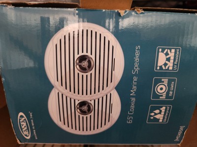 JENSEN MSX65R 6.5 Inch Speaker 75W White Silver Grilles Marine Audio