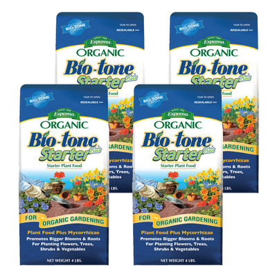 Espoma Organic Bio-Tone Starter Plus 4-3-3 Starter Plant Food, 4lbs, Pack of 4