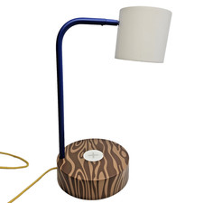 Lampada da tavolo LED IKEA Fornyad Qi telefono wireless base di ricarica moderna venatura legno