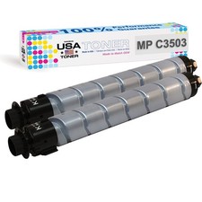 Made in USA Toner for Ricoh MP C3003 C3004 C3504 Black 2 pk