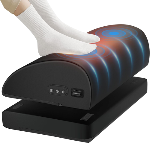 Under Desk Foot Rest with Heat, Vibration Massage, Ergonomic Foot Stool for unde