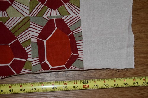 Raoul BERNARD — PALM Red Green 100% Linen 42" L x 44" W Fabric LARGE REMNANT - Picture 5 of 13