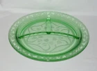 Hazel Atlas Glass CLOVERLEAF 3-Part Divided Grill Plate