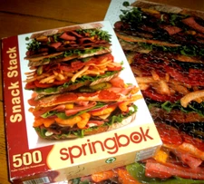 Vintage Springbok Jigsaw Puzzle 500 Pieces Snack Stack Loaded Sandwich Complete