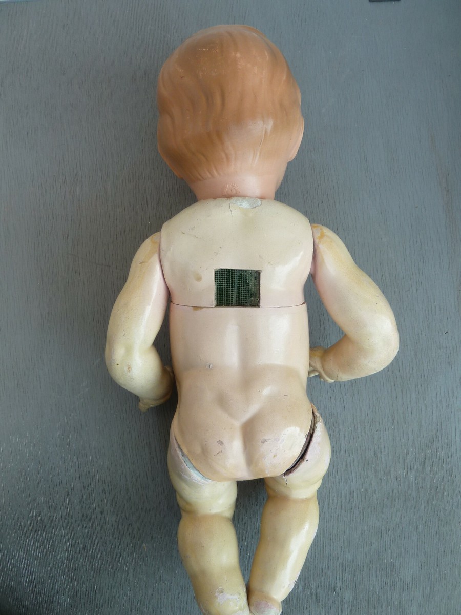Ancien Baigneur En Celluloid Bruno Schmidt 30 Cm Corps En Co