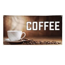 Vinyl Banner Multiple Sizes Coffee Outdoor Advertising Printing Outdoor