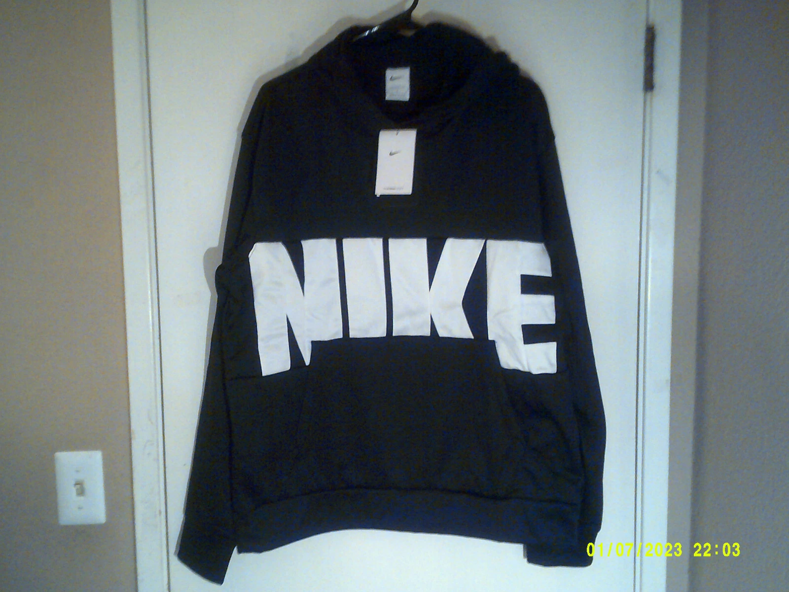 NEW NIKE THERMA-FIT SPORTSWEAR "Starting 5 Script PO Hoodie" MEN'S BLACK PO L