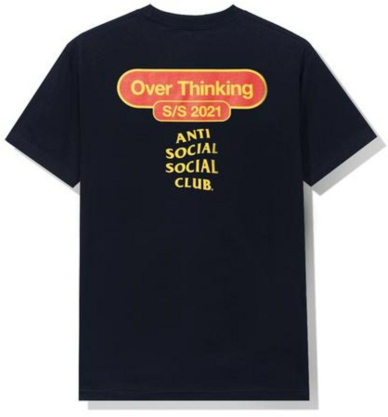 DS new Anti social social club over thinking 21 Navy Tee XL ASSC logo TS  KKOCH