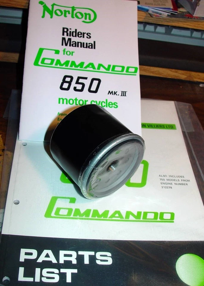 DOS (2) filtros de aceite externos Norton Commando 1968-77, 06-3371, F/SH Foto 2 de 4