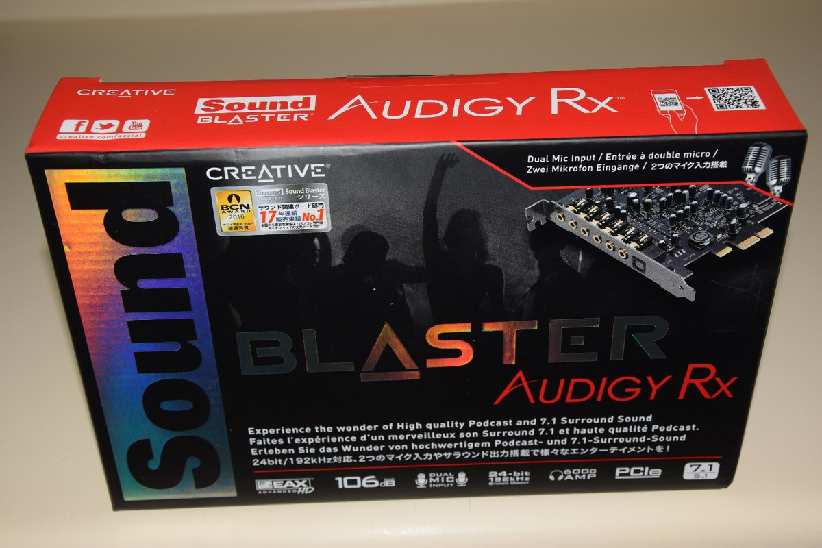 Creative Sound Blaster Audigy RX 7.1 PCIe Computer PC Audio Card