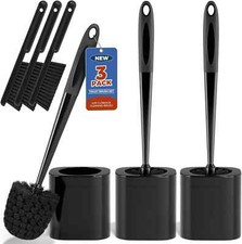 Toilet Brush, 3 Pack Toilet Brush and Holder Set Bathroom Accessories, Toilet Bo