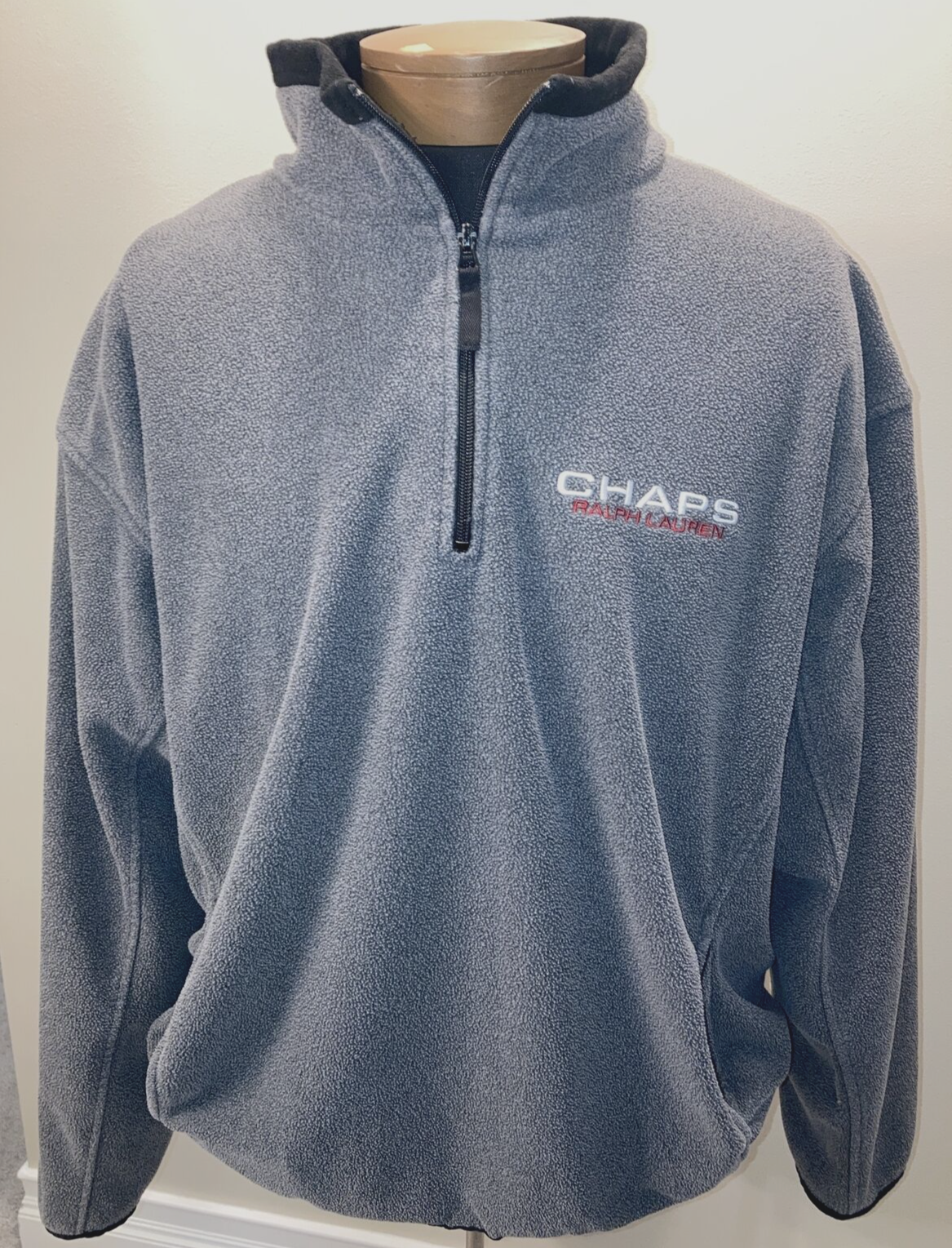Vintage Chaps Ralph Lauren Pullover Quarter Zip Sweatshirt Gray Menu0026#039;s  XXL | eBay