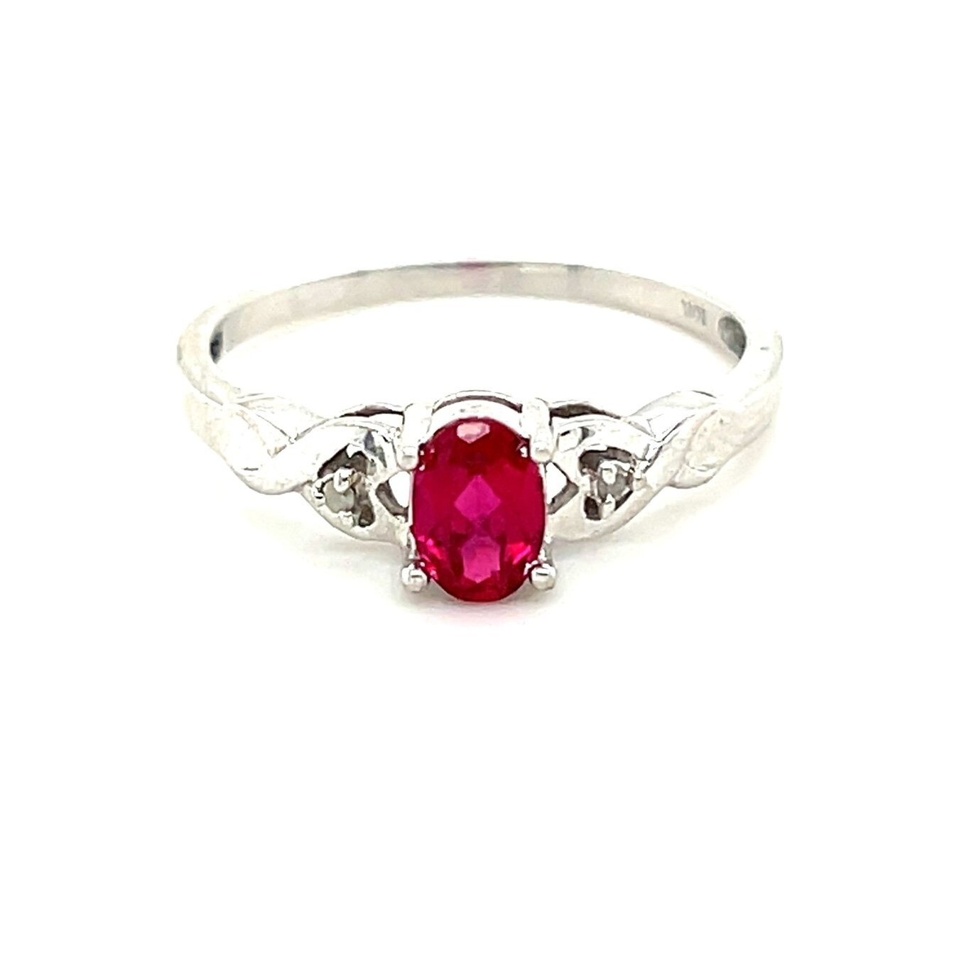 10K White Gold Ruby Ring - image 1
