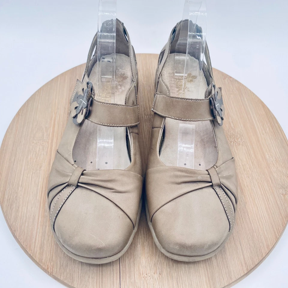 Zapatos planos Reiker para mujer 10 41 cuero beige Mary Jane Foto 2 de 4