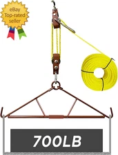 Game Hoist Gambrel with 700LB Capacity Deer Hanger and Elk Dual Pulley Hoist Lif