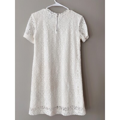 Forever 21 Women's White Lace Crew Neck Short Sleeve Mini Shift Dress Size M | eBay Forever 21 Women's White Lace Crew Neck Short Sleeve Mini Shift Dress Size M | eBay