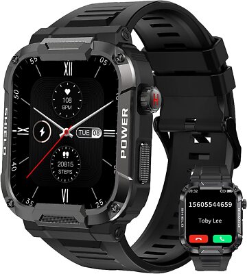 Bluetooth Smartwatch Luxus Herren watch Fitness Herzfrequenz Pulsuhr Blutdruck