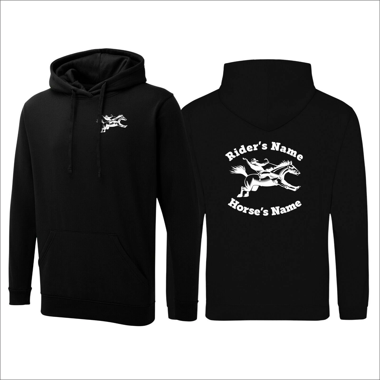 Personalised Horse Rider Hooded Sweatshirt Equestrian Equine Custom Hooded Top