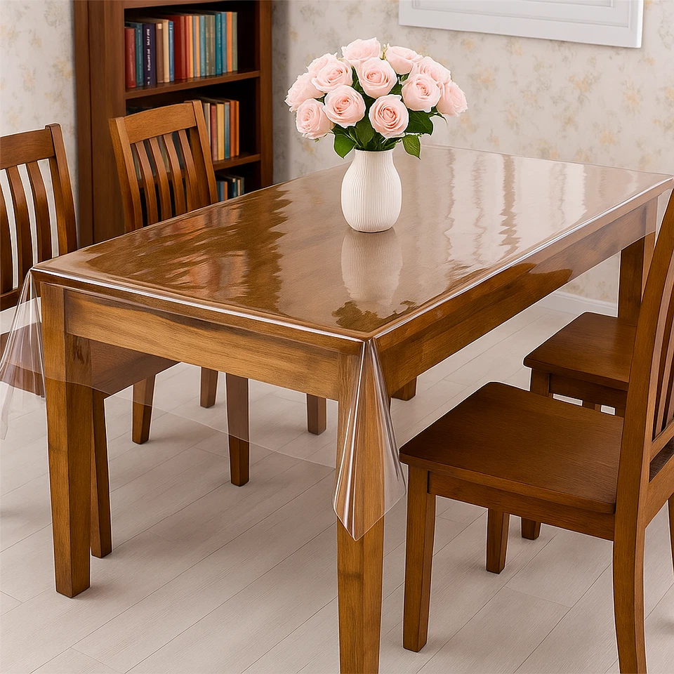 Tovaglia Trasparente Plastificata Antimacchia Protettiva Tavolo PVC spessore 1mm - Immagine 4 di 4