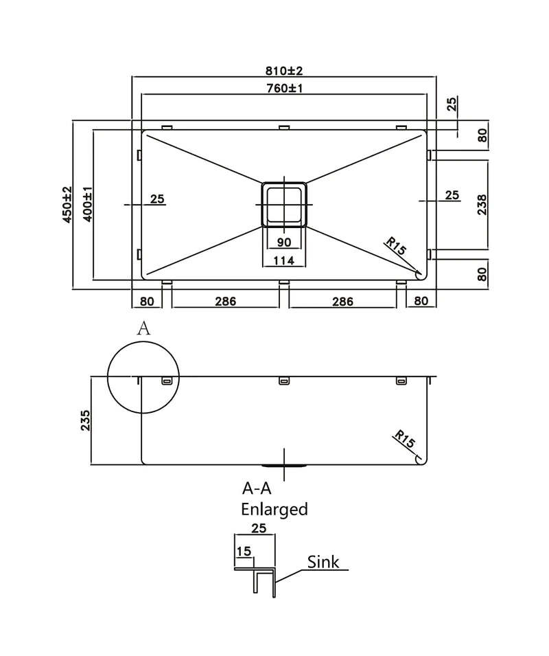 Poseidon PKSS810S Handmade Stainless Steel Kitchen Sink eBay
