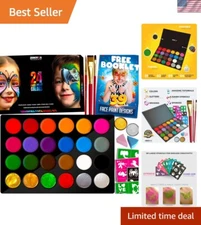 Non-Toxic Face Painting Kit for Kids - Easy to Use with 39 Step Instructions