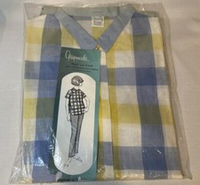 Vintage Gaymode JCPenny Pennys Blue Gingham pajama set PJ 1960s 100 Cotton sz34