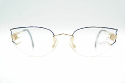 Vintage Metzler Mondi 5417 179 Gold Blue Half-Rim Glasses Frame NOS