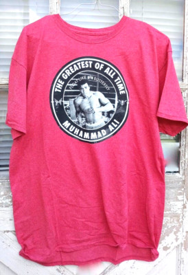 MUHAMMAD ALI RED T-SHIRT M XL GREATEST OF ALL TIME ''FLOAT LIKE A BUTTERFLY'' 