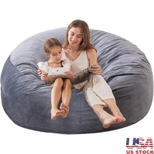 High-Rebound Memory Foam Bean Bag Chair Soft Dutch Velvet Easy Care Adults New