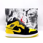 *NEW* Men NIKE Air Jordan 1 Mid SE 'New Love' BLACK / YELLOW (HJ6654 071) ?