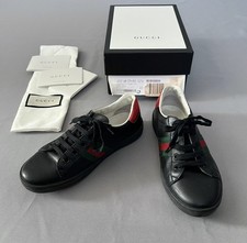 GUCCI Kids LEATHER ACE SNEAKER / SHOES WITH WEB 433148 EU 33 UK 1.5 US 2 NR NEW
