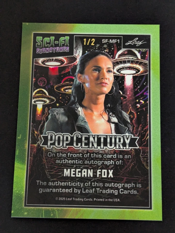 2025 Leaf Pop Century Megan Fox Sci-Fi Signatures Auto 1/2 Auto Blue Shimmer - Image 2 of 2
