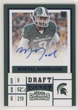 2017 Panini Contenders Draft Picks Ticket Blue Foil Montae Nicholson Auto 04yw