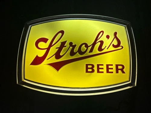 Vintage Stroh's Beer Double-Sided Lighted Sign