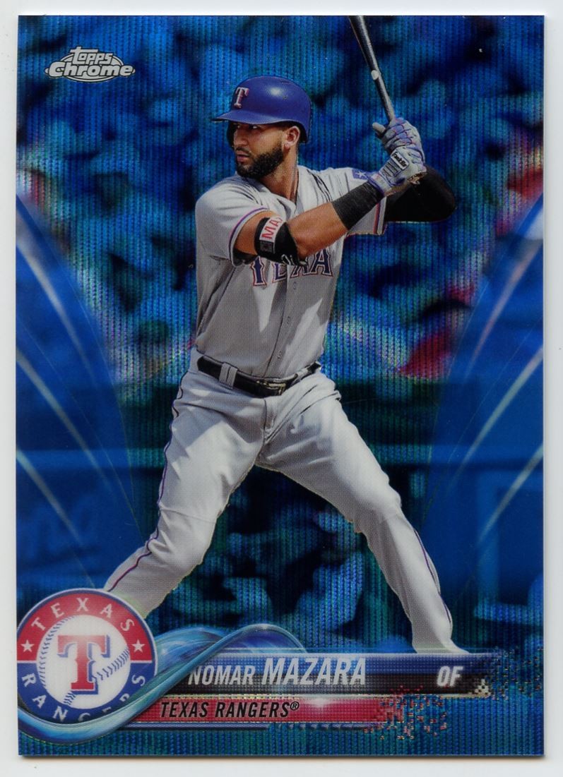 2018 Topps Chrome Blue Wave Refractor #178 Nomar Mazara /75
