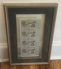 STATE OF LOUISIANA Uncut Sheet of 4 5 Baby Bonds 4 Coupons 1870s