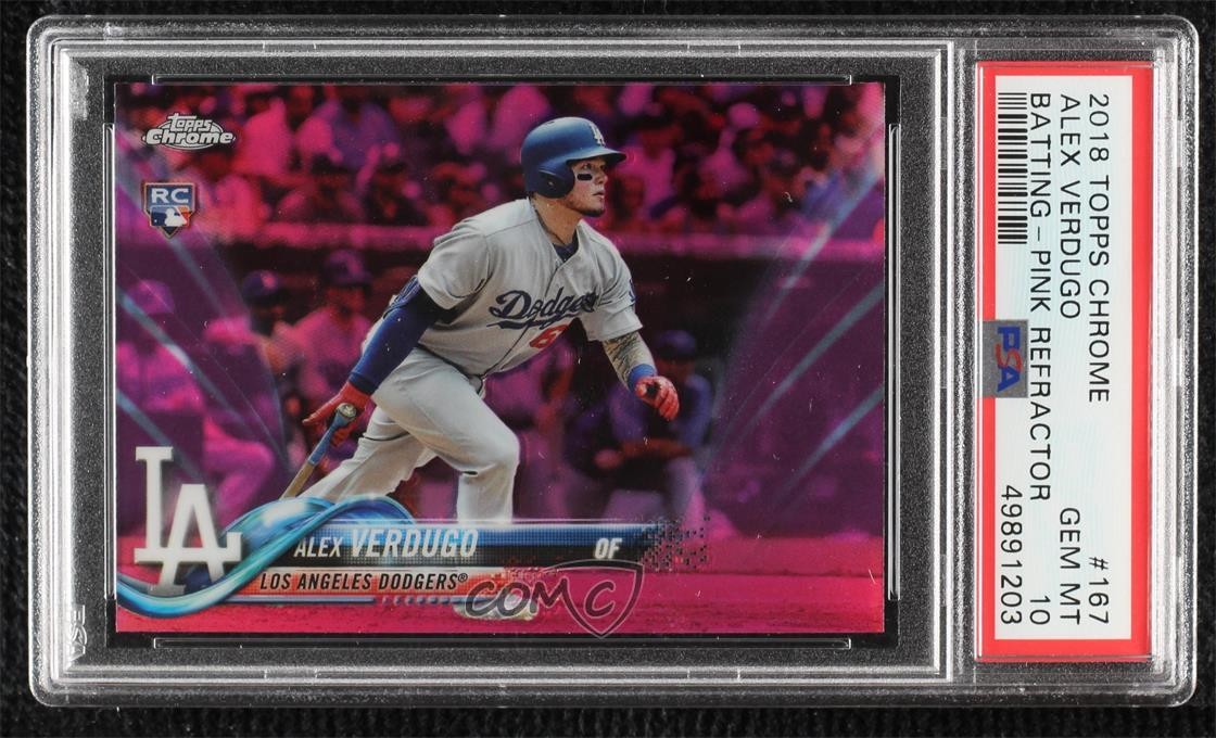 2018 Topps Chrome Pink Refractor Alex Verdugo #167 PSA 10 GEM MT Rookie RC 2h5