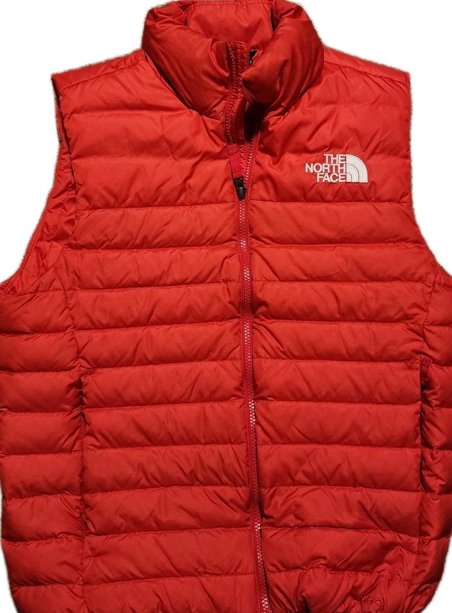 North Face Vest Flare II Mens Small Red Full Zip Pockets 550 Goose