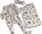 JC !WOW! Preemie TOBY Floral Lightweight Sleeper, Headband & Swaddle Blanket Set — photo 2