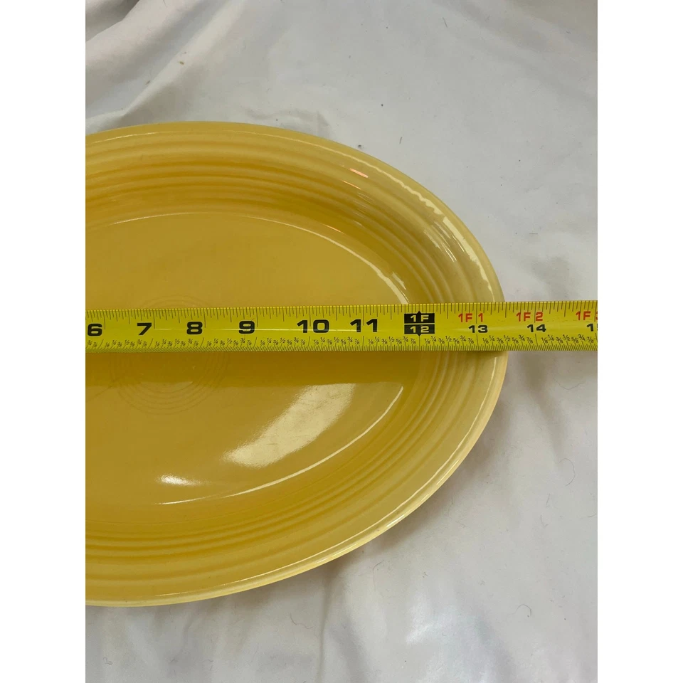 "Plato ovalado vintage Fiesta amarillo 13,75"" Homer Laughlin EE. UU. - 1936-69" Foto 2 de 4