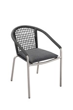 Pangea Home Chelsea 7-Piece Modern Aluminum Dining Set in Slate Gray