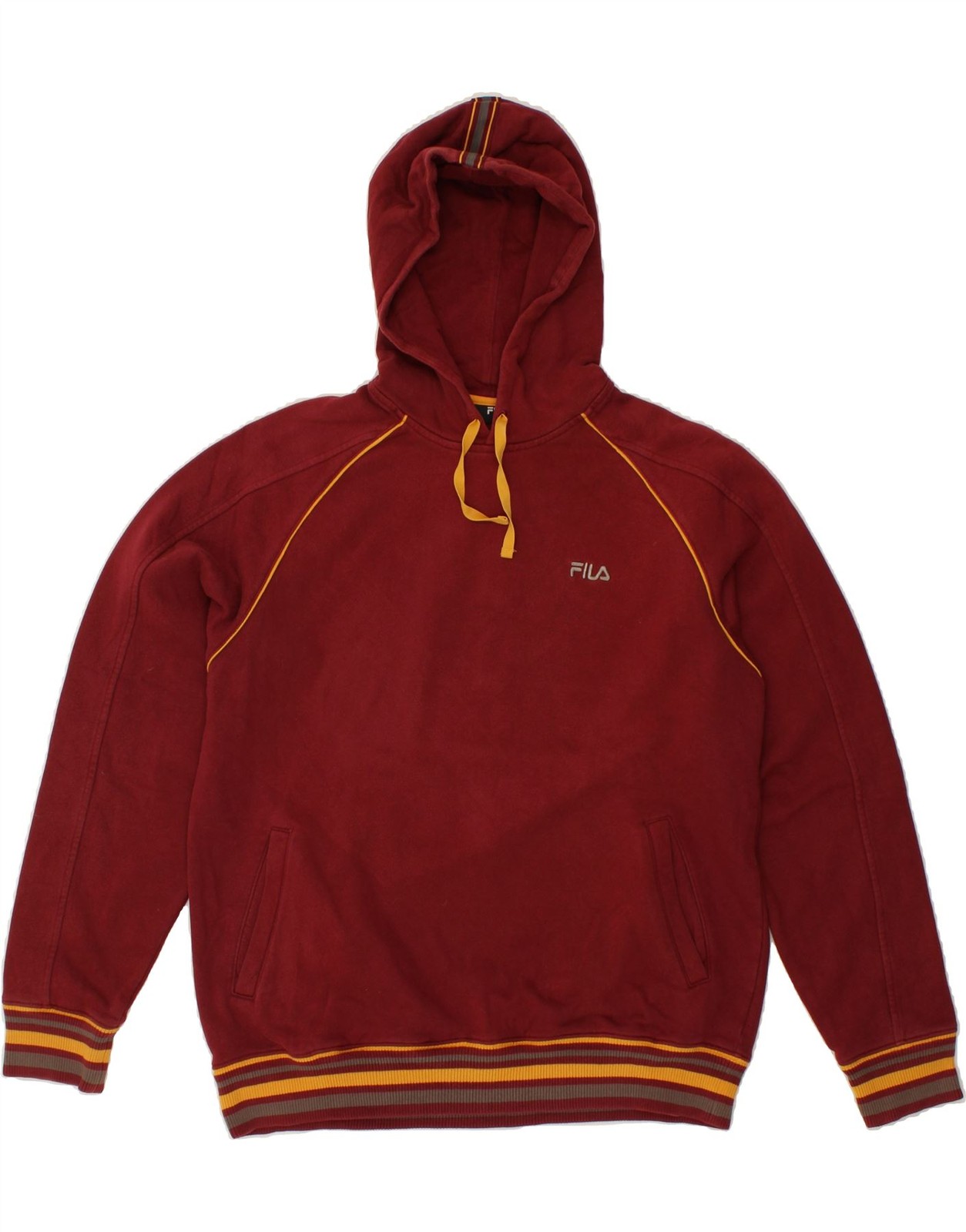 FILA maglione uomo con cappuccio grande rosso cotone BS14