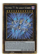 Yugioh NUMMER 77: DIE SIEBEN SÜNDEN , pgl3-de011 Gold Secret Rare deutsch NM 1st