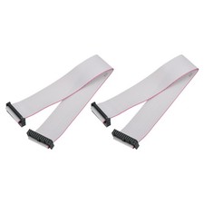 2 Pcs IDC Connector Flat Ribbon Cable 24 Pins FC 2.54mm Pitch 30cm Length