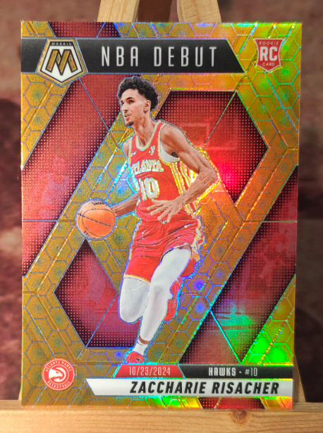 Zaccharie Risacher 2024-25 Panini Mosaic SSP Honeycomb NBA Debut RC Hawks #269