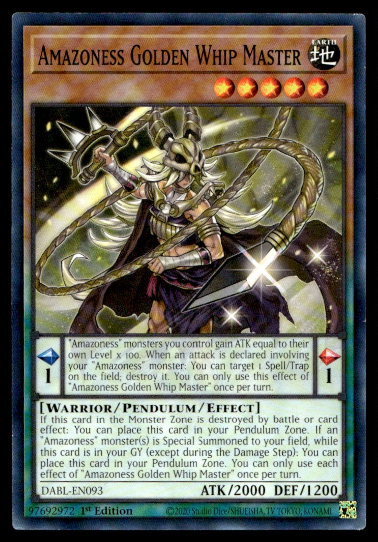Amazoness Golden Whip Master Darkwing Blast DABL-EN093 MP YuGiOh TCG