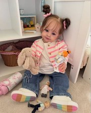 30inch Handmade Reborn Baby Doll Girl Toddlert Painted Toy Rooted Hair XMAS Gift