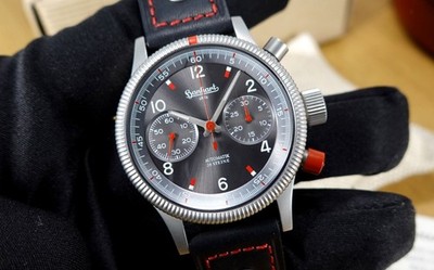 NEU HANHART 40 mm Pioneer RED X Automatic LIMITED Chronograph FULL SET NOS