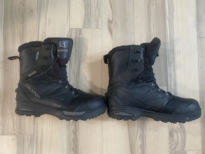 Salomon Men's Black Insulated Snow Boots Mid-Calf Lace-Up US 11 UK 10.5